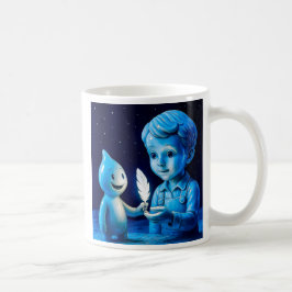 Caneca De Café Mug enfant de la lune bleutée