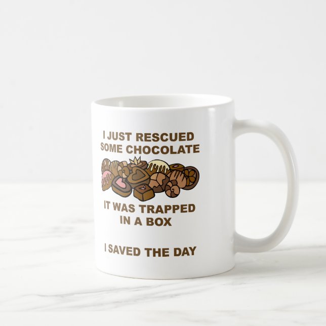 Caneca De Café Mug Engraçado de Chocolate Resgatado (Direita)