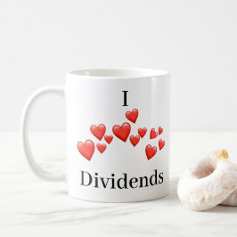 Caneca De Café Mug - Eu adoro Dividendos - muitos corações