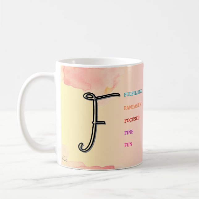 Caneca De Café Mug "F" inicial (11oz) (Esquerda)