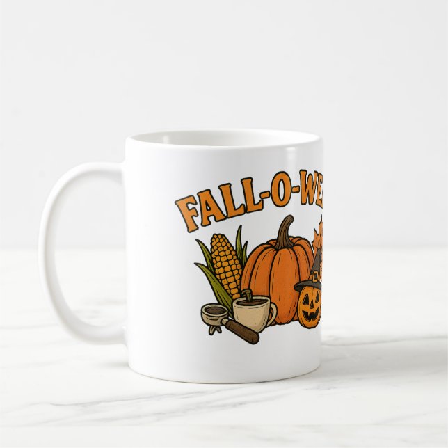 Caneca De Café Mug FALL-O-WEEN Mug - Víblias Divertidas de outono (Esquerda)