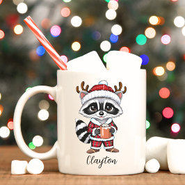 Caneca De Café Mug Feriado de Natal de Cute Raccoon