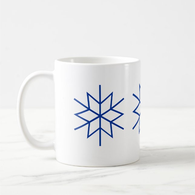 Caneca De Café Mug - Flocos de neve azuis (Esquerda)