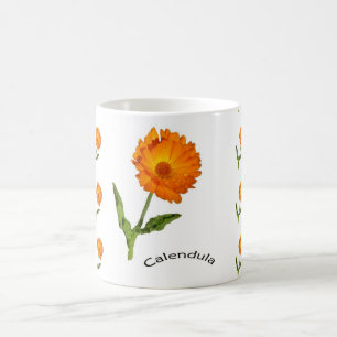 Caneca De Café Mug - Flor de Calendário Laranja