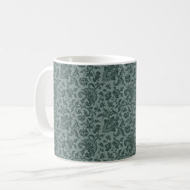 Caneca De Café Mug Floral de Café Verde-Pinheiro 1860 (Frente Esquerda)