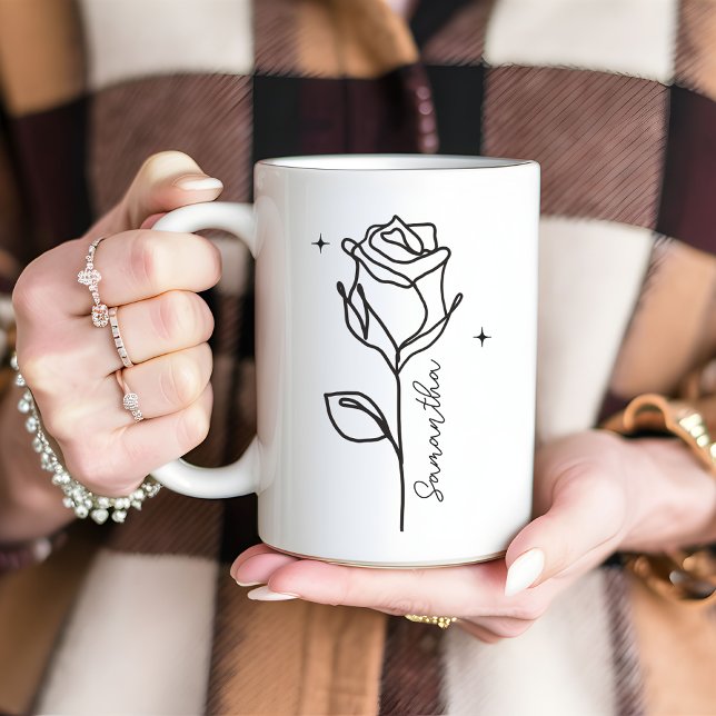 Caneca De Café Mug Floral de Rosa personalizado, presente para ma (custom name mug, personalized name mug, mothers day gift, mama gift, new mom mug, mom mug, mom gift)