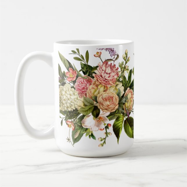Caneca De Café Mug Floral, Hydrangea, Lilac, Rosa (Esquerda)