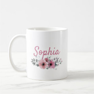 Caneca De Café Mug Floral Personalizado Com Nome