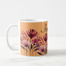 Caneca De Café Mug Floral Personalizado - Mug De Flor Personalizá