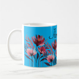 Caneca De Café Mug Floral Personalizado - Mug De Flor Personalizá