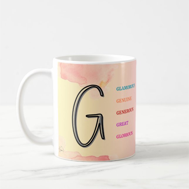 Caneca De Café Mug "G" inicial (11oz) (Esquerda)