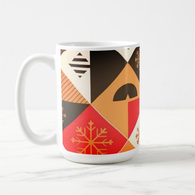 Caneca De Café Mug Geométrico de Natal Moderno (Esquerda)