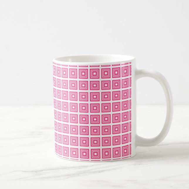 Caneca De Café Mug Geométrico Retro, Rosa (Direita)