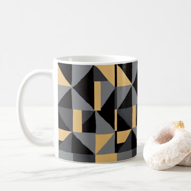 Caneca De Café Mug Géométrique Moderne – Style Artisanal (Com Donut)