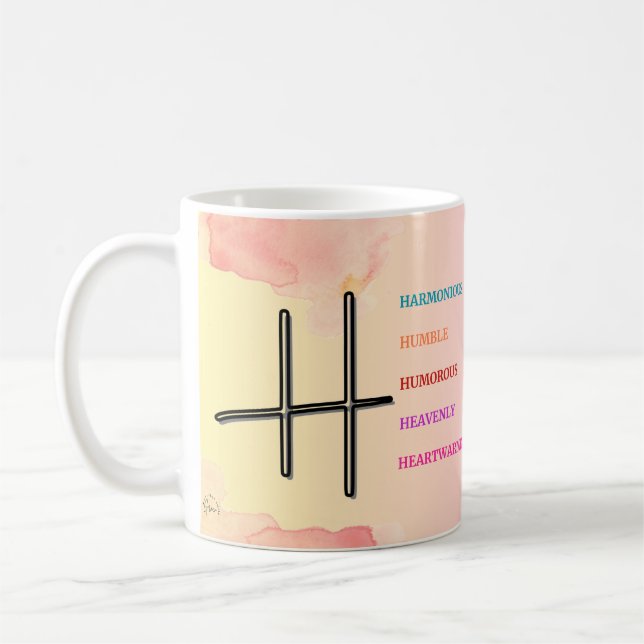 Caneca De Café Mug "H" inicial (11oz) (Esquerda)