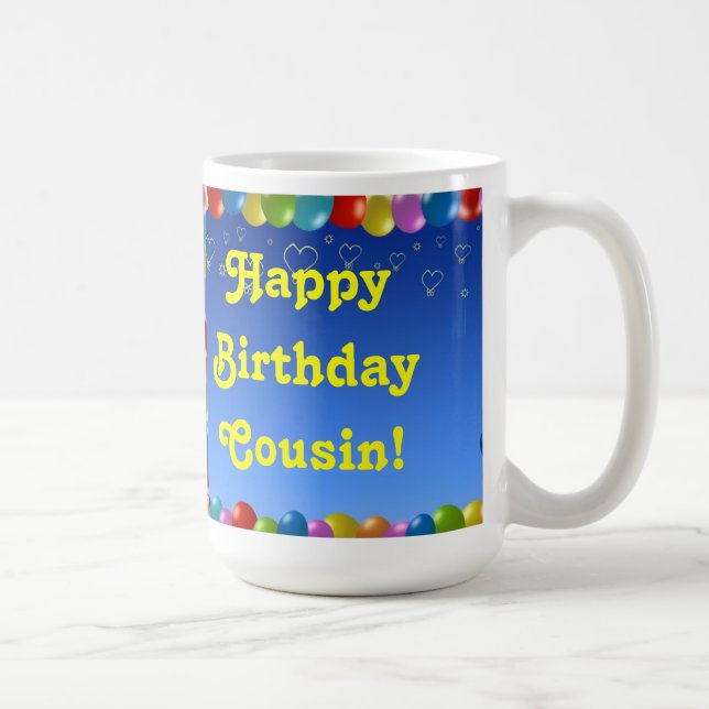 Caneca De Café Mug Happy Birthday Cousin (Direita)