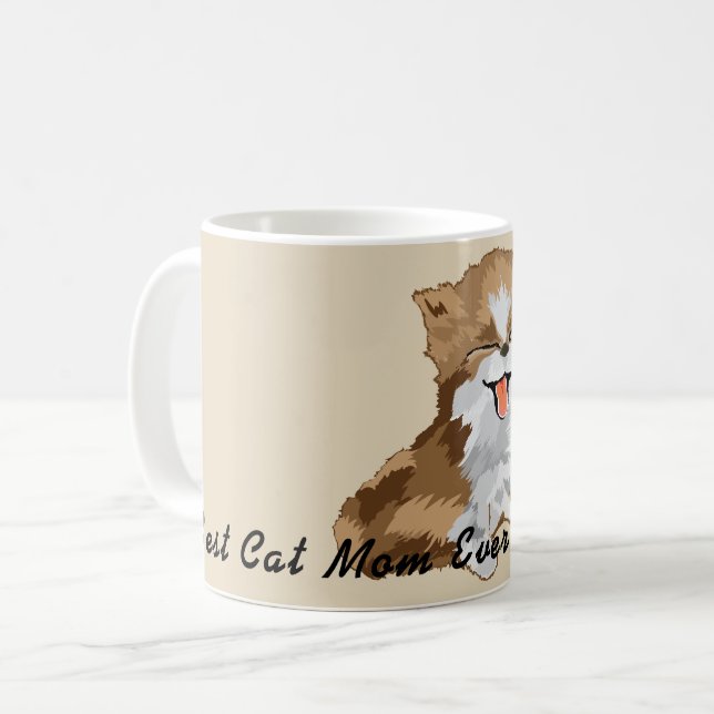 Caneca De Café Mug Happy Kitten Sweet Furry Baby Cat (Frente Esquerda)