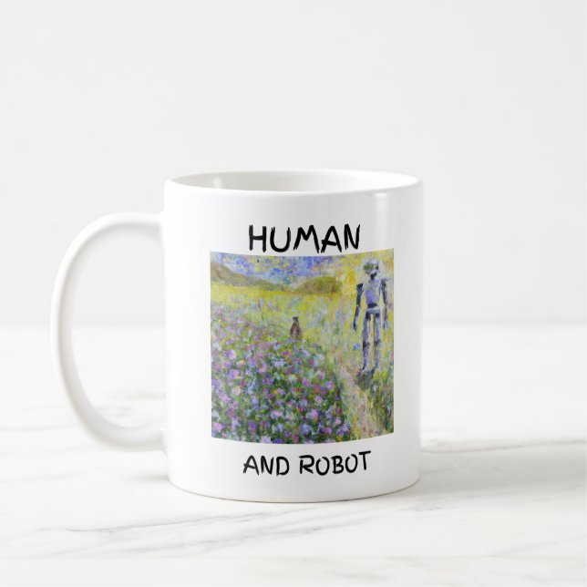 Caneca De Café Mug - Humano e Robô (Esquerda)