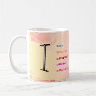 Caneca De Café Mug "I" inicial (11oz)