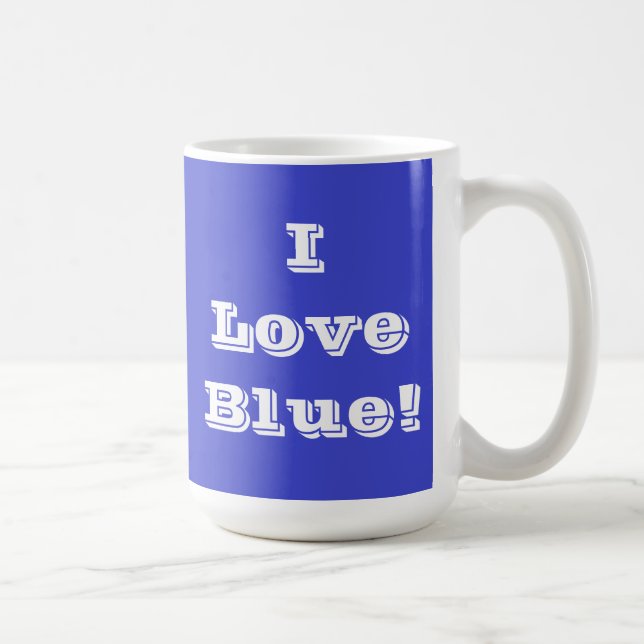 Caneca De Café Mug I Love Blue (Direita)