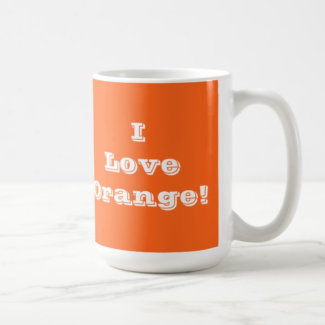 Caneca De Café Mug I Love Orange (Direita)