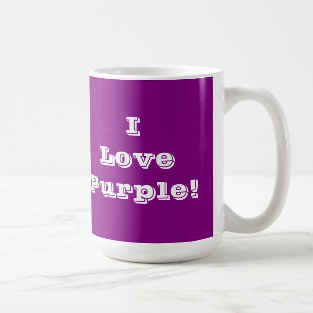 Caneca De Café Mug I Love Purple (Direita)