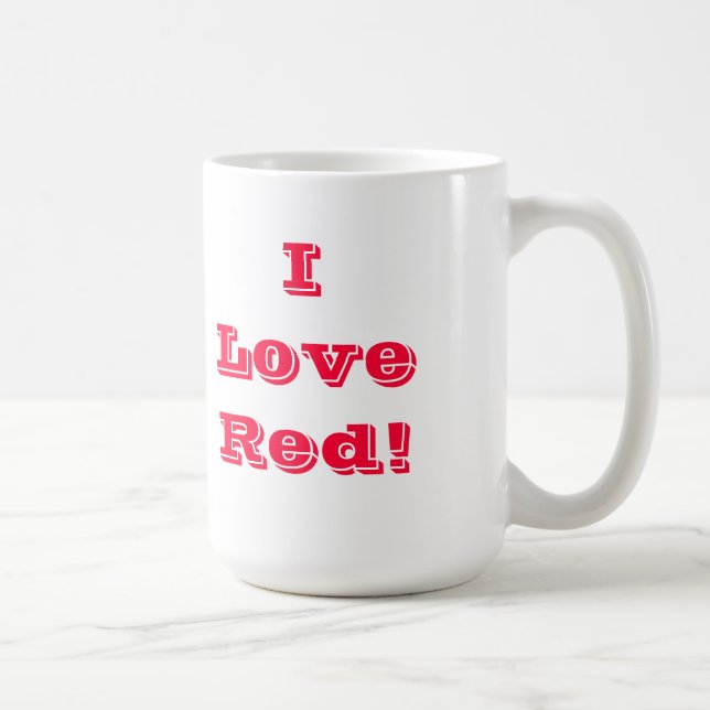 Caneca De Café Mug I Love Red (Direita)