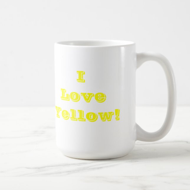 Caneca De Café Mug I Love Yellow (Direita)