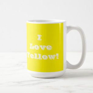 Caneca De Café Mug I Love Yellow