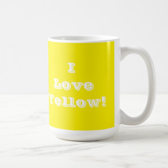 Caneca De Café Mug I Love Yellow (Direita)