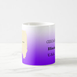 Caneca De Café Mug - Illinois State Mug with City
