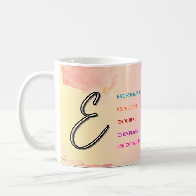Caneca De Café Mug inicial "E" (11oz) (Esquerda)