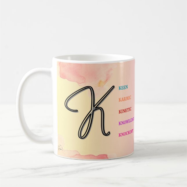 Caneca De Café Mug inicial "K" (11oz) (Esquerda)