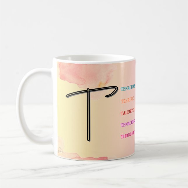 Caneca De Café Mug inicial "T" (11oz) (Esquerda)