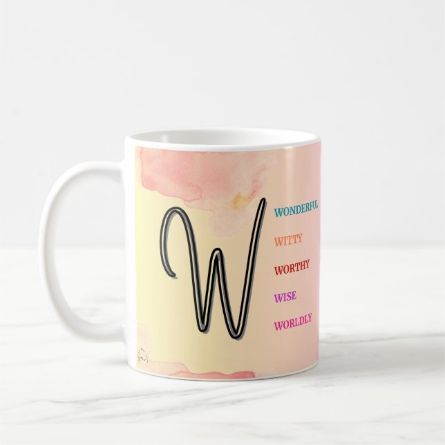 Caneca De Café Mug inicial "W" (11oz) (Esquerda)
