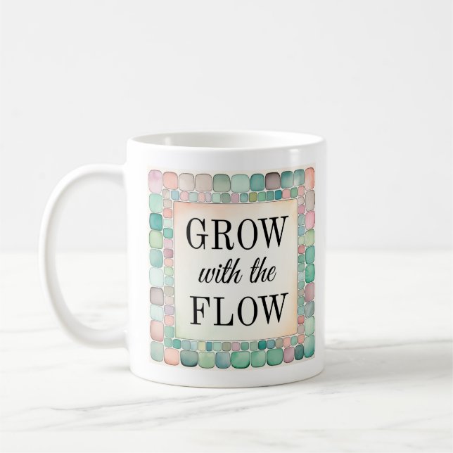 Caneca De Café Mug Inspiracional | Crescer com o Fluxo (Esquerda)