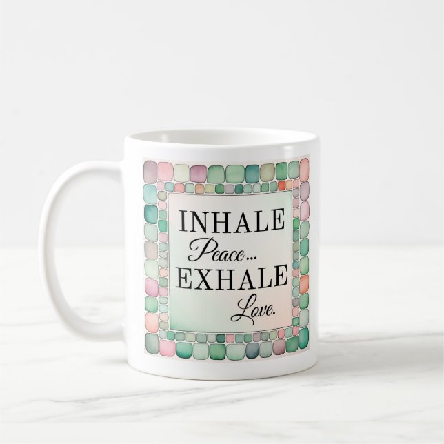 Caneca De Café Mug Inspiracional | Inalar a paz (Esquerda)