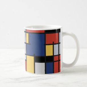 Caneca De Café Mug inspirado em Mondrian