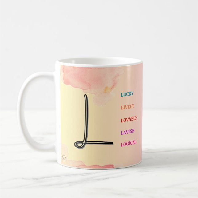 Caneca De Café Mug "L" inicial (11oz) (Esquerda)