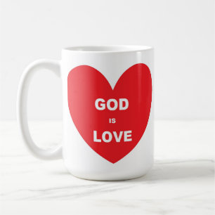 Caneca De Café Mug Love God Is Love Red Heart