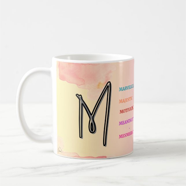 Caneca De Café Mug "M" inicial (11oz) (Esquerda)
