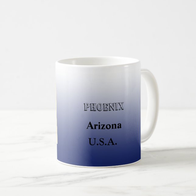 Caneca De Café Mug - Mapa de Arizonas com Cidade (Frente Esquerda)