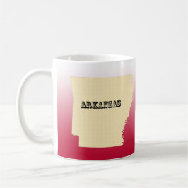 Caneca De Café Mug - Mapa do Estado do Arkansas com City