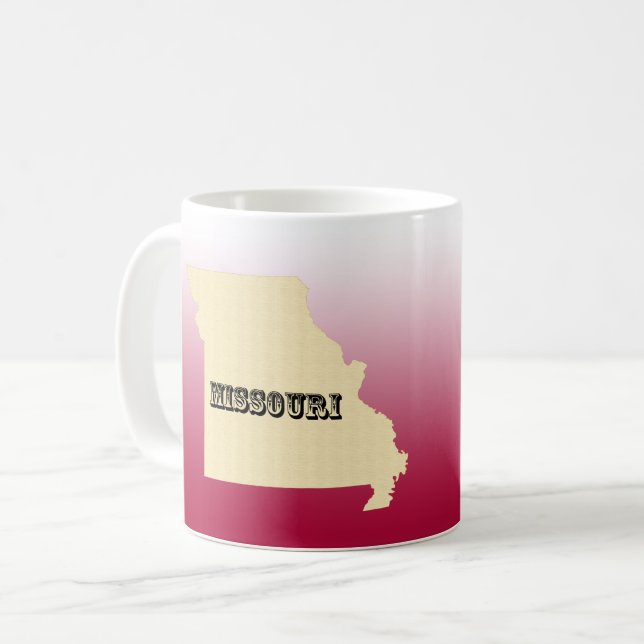 Caneca De Café Mug - Mapa do Estado do Missouri com City (Frente Esquerda)