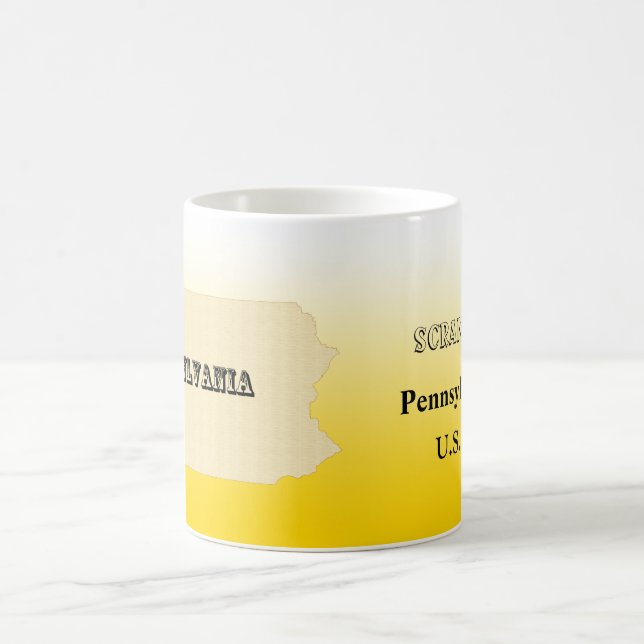 Caneca De Café Mug - Mapa Estatal da Pensilvânia com Cidade (Centro)