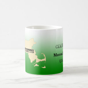 Caneca De Café Mug - Mapa Estatal de Massachusetts com Cidade