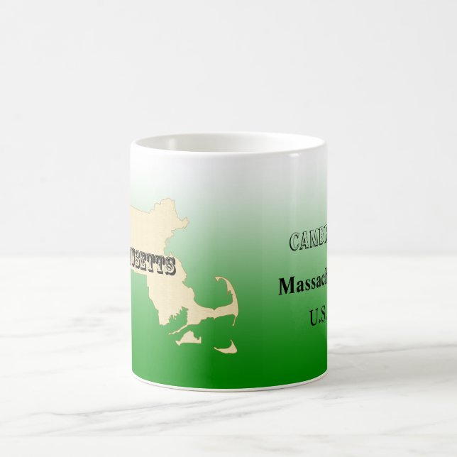 Caneca De Café Mug - Mapa Estatal de Massachusetts com Cidade (Centro)