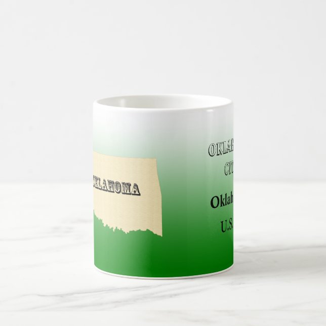 Caneca De Café Mug - Mapa Estatal de Oklahoma com Cidade (Centro)