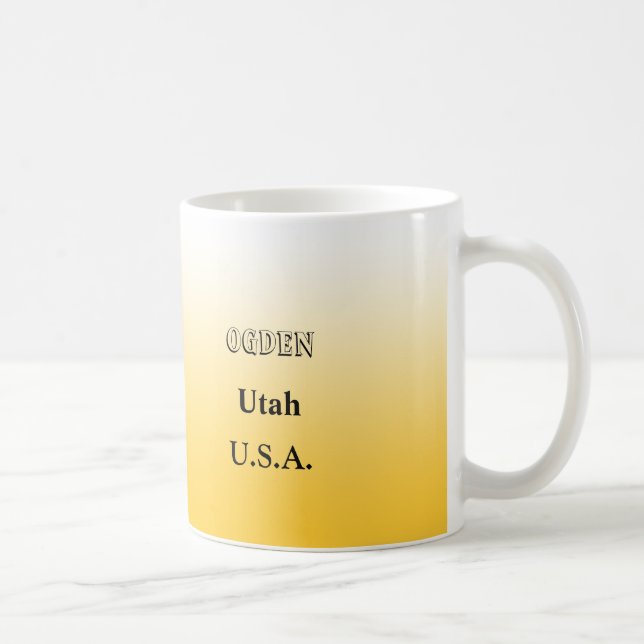 Caneca De Café Mug - Mapa Estatal de Utah com Cidade (Direita)