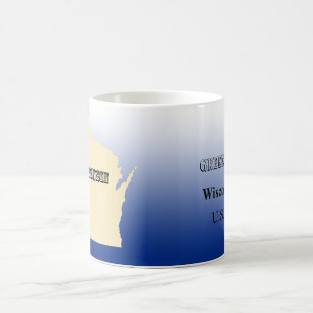 Caneca De Café Mug - Mapa Estatal de Wisconsin com Cidade (Centro)